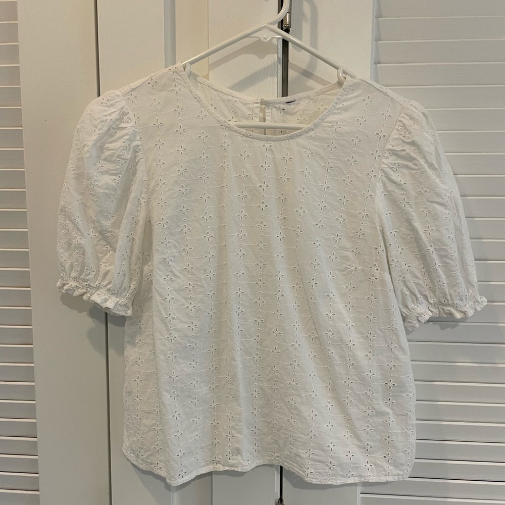 Zara cotton eyelet blouse